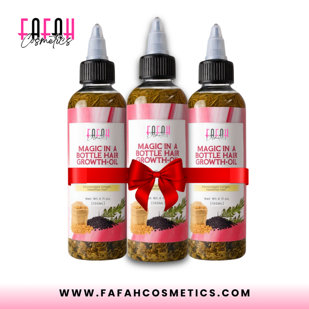 ✨ Magic Hair Growth Oil for Thicker, Fuller & Longer Hair ✨ 3 Bottle Value Bundle ( 4 oz )