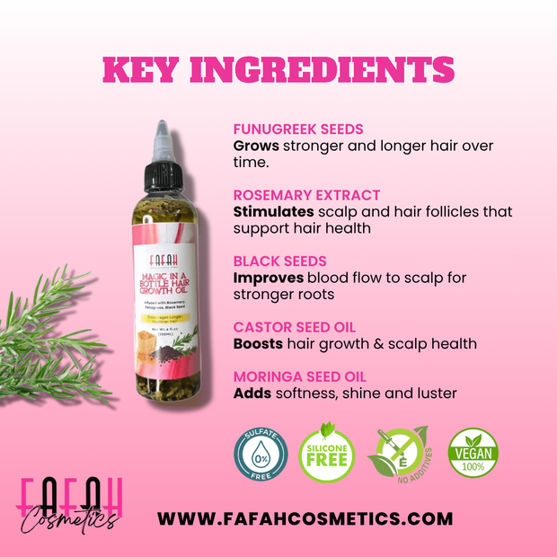 ✨ Magic Hair Growth Oil for Thicker, Fuller & Longer Hair ✨ 3 Bottle Value Bundle ( 4 oz )