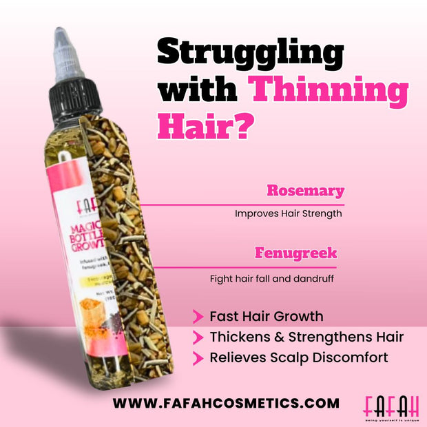 ✨ Magic Hair Growth Oil for Thicker, Fuller & Longer Hair ✨ 3 Bottle Value Bundle